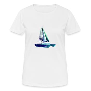 voilier voilier voilier voilier voilier voilier - T-shirt respirant Femme - blanc - Devant - AI Model Female 172 dark (172cm)