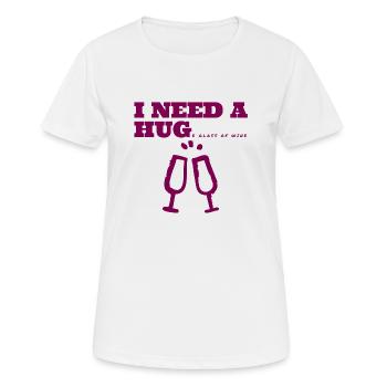 J’ai besoin d’un énorme verre de vin - T-shirt respirant Femme - blanc - Devant - AI Model Female 172 dark (172cm)