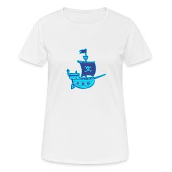 Le Bâteau Pirate - T-shirt respirant Femme - blanc - Devant - AI Model Female 172 dark (172cm)