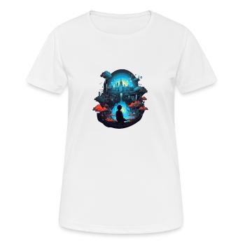 Rêve urbain : un paysage urbain onirique - T-shirt respirant Femme - blanc - Devant - AI Model Female 172 dark (172cm)