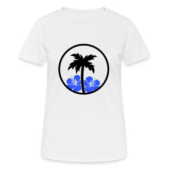 palme hibiskus - Frauen T-Shirt atmungsaktiv - Weiß - Vorne - AI Model Female 172 dark (172cm)