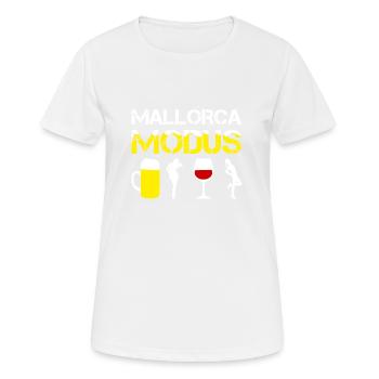 Lustiges MALLORCA MODUS, Saufen Bier Trinker Shirt - Frauen T-Shirt atmungsaktiv - Weiß - Vorne - AI Model Female 172 dark (172cm)