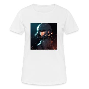 Cybernetic Enigma: Mysterious Anime-Style Woman - Women's Breathable T-Shirt - white - Front - AI Model Female 172 dark (172cm)