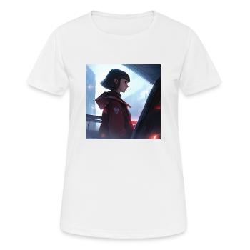 Serene Enigma: Captivating Anime-Style Portrait - Women's Breathable T-Shirt - white - Front - AI Model Female 172 dark (172cm)