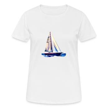 Segelschiff Segeln Segelsport Segler Segelboot - Frauen T-Shirt atmungsaktiv - Weiß - Vorne - AI Model Female 172 dark (172cm)