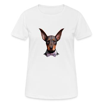 Doberman Chien Doberman Dresseur Doberman Chiot Doberman - T-shirt respirant Femme - blanc - Devant - AI Model Female 172 dark (172cm)