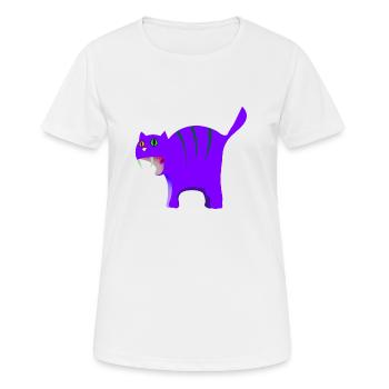 Gros chat - T-shirt respirant Femme - blanc - Devant - AI Model Female 172 dark (172cm)