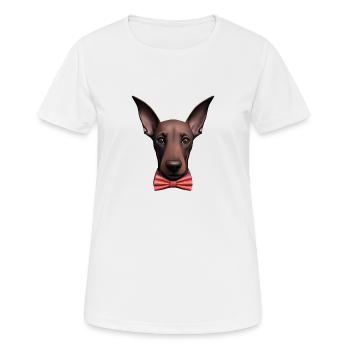 Doberman Chien Doberman Dresseur Doberman Chiot Doberman - T-shirt respirant Femme - blanc - Devant - AI Model Female 172 dark (172cm)