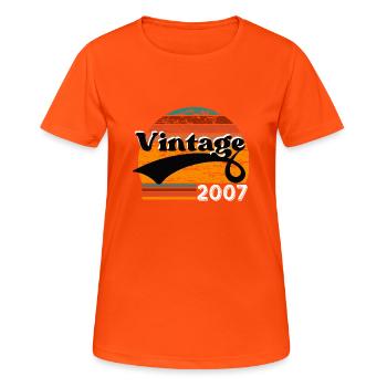Jahrgang 2007 - Frauen T-Shirt atmungsaktiv - Neonorange - Vorne - AI Model Female 172 dark (172cm)