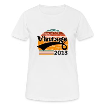 Jahrgang 2013 - Frauen T-Shirt atmungsaktiv - Weiß - Vorne - AI Model Female 172 dark (172cm)