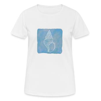Palourde escargot, Boho Line Art Design, Coquillages - T-shirt respirant Femme - blanc - Devant - AI Model Female 172 dark (172cm)