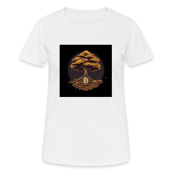 Bitcoin Baum Wachstum - Frauen T-Shirt atmungsaktiv - Weiß - Vorne - AI Model Female 172 dark (172cm)