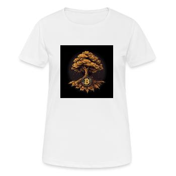 Bitcoin Baum Wachstum - Frauen T-Shirt atmungsaktiv - Weiß - Vorne - AI Model Female 172 dark (172cm)