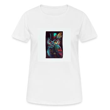Autocollant Cool Owl - T-shirt respirant Femme - blanc - Devant - AI Model Female 172 dark (172cm)