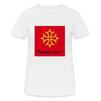 Putai* con ! - T-shirt respirant Femme - blanc - Devant - AI Model Female 172 dark (172cm)