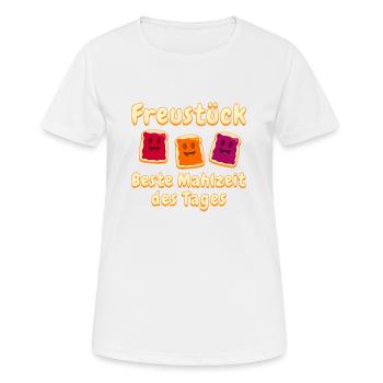 Freustück – Beste Mahlzeit des Tages - Frauen T-Shirt atmungsaktiv - Weiß - Vorne - AI Model Female 172 dark (172cm)