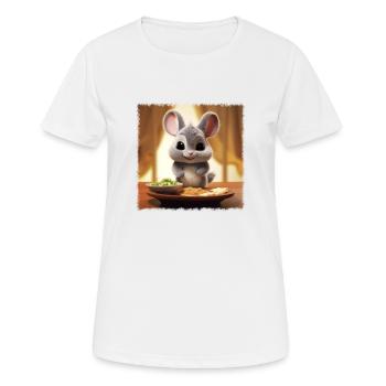Chinchilla affamé jeune - T-shirt respirant Femme - blanc - Devant - AI Model Female 172 dark (172cm)