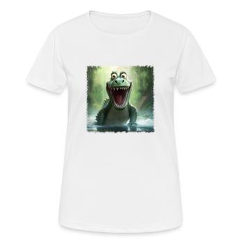 Croco fou - T-shirt respirant Femme - blanc - Devant - AI Model Female 172 dark (172cm)