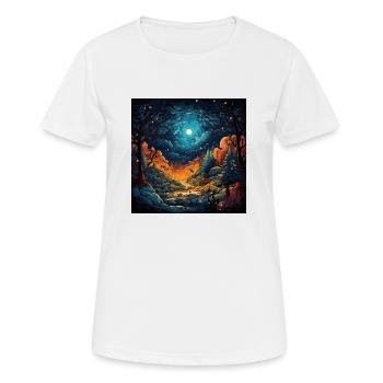 Wald bei Nacht - Frauen T-Shirt atmungsaktiv - Weiß - Vorne - AI Model Female 172 dark (172cm)