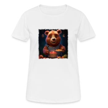 Ours affamé - T-shirt respirant Femme - blanc - Devant - AI Model Female 172 dark (172cm)
