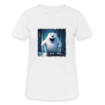 Ours polaire moelleux - T-shirt respirant Femme - blanc - Devant - AI Model Female 172 dark (172cm)