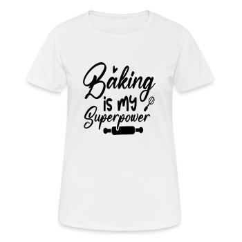 La pâtisserie est mon superpouvoir - T-shirt respirant Femme - blanc - Devant - AI Model Female 172 dark (172cm)