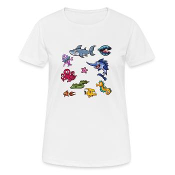 Meeresbewohner - Frauen T-Shirt atmungsaktiv - Weiß - Vorne - AI Model Female 172 dark (172cm)