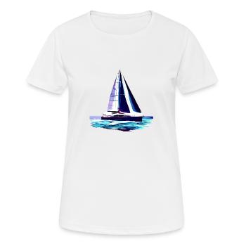 voilier voilier voilier voilier voilier voilier - T-shirt respirant Femme - blanc - Devant - AI Model Female 172 dark (172cm)