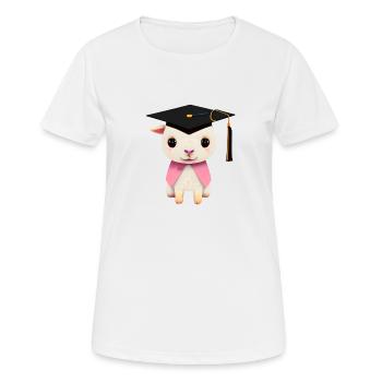 Certificat de fin d’études en alpaga - T-shirt respirant Femme - blanc - Devant - AI Model Female 172 dark (172cm)
