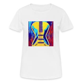Guitar 80's pop art - Women's Breathable T-Shirt - white - Front - AI Model Female 172 dark (172cm)