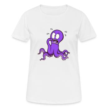 Pieuvre effrayée - T-shirt respirant Femme - blanc - Devant - AI Model Female 172 dark (172cm)