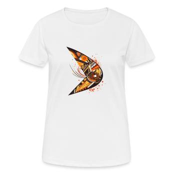 Australischer Bumerang mit Ethno Muster - Frauen T-Shirt atmungsaktiv - Weiß - Vorne - AI Model Female 172 dark (172cm)