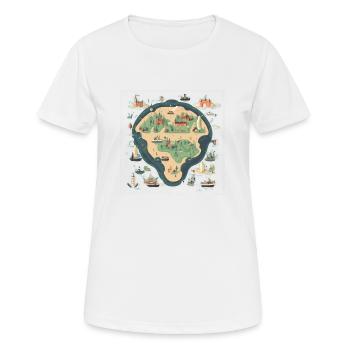 Karte einer Insel - Frauen T-Shirt atmungsaktiv - Weiß - Vorne - AI Model Female 172 dark (172cm)