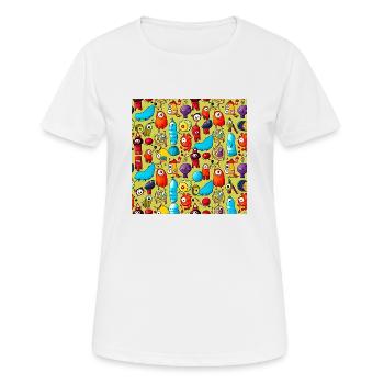 Modèle Happy Monsters - T-shirt respirant Femme - blanc - Devant - AI Model Female 172 dark (172cm)