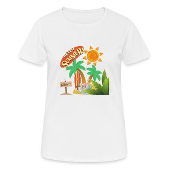 Bienvenue l'été - T-shirt respirant Femme - blanc - Devant - AI Model Female 172 dark (172cm)