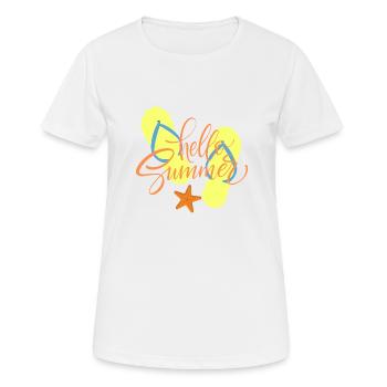 Bienvenue l'été - T-shirt respirant Femme - blanc - Devant - AI Model Female 172 dark (172cm)