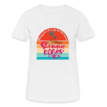 Plongez dans la magie de l'été - T-shirt respirant Femme - blanc - Devant - AI Model Female 172 dark (172cm)