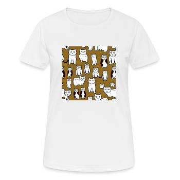Modèle d’amoureux des chats - T-shirt respirant Femme - blanc - Devant - AI Model Female 172 dark (172cm)