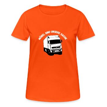 Möbel sind doch unsere Sache - Frauen T-Shirt atmungsaktiv - Neonorange - Vorne - AI Model Female 172 dark (172cm)