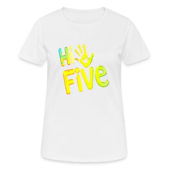 High Five Style Cool Hand Joke disant Hit Trend - T-shirt respirant Femme - blanc - Devant - AI Model Female 172 dark (172cm)