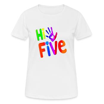 High Five Style Cool Hand Joke disant Hit Trend - T-shirt respirant Femme - blanc - Devant - AI Model Female 172 dark (172cm)