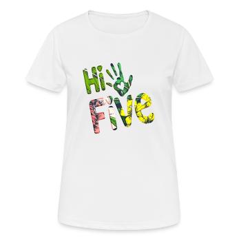 High Five Style Cool Hand Joke disant Hit Trend - T-shirt respirant Femme - blanc - Devant - AI Model Female 172 dark (172cm)