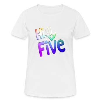High Five Style Cool Hand Joke disant Hit Trend - T-shirt respirant Femme - blanc - Devant - AI Model Female 172 dark (172cm)