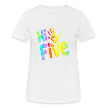 High Five Style Cool Hand Joke disant Hit Trend - T-shirt respirant Femme - blanc - Devant - AI Model Female 172 dark (172cm)