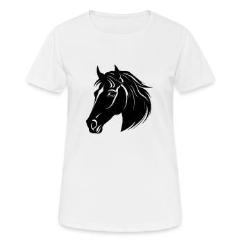 Poney tête de cheval - T-shirt respirant Femme - blanc - Devant - AI Model Female 172 dark (172cm)