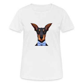 Doberman Chien Doberman Dresseur Doberman Chiot Doberman - T-shirt respirant Femme - blanc - Devant - AI Model Female 172 dark (172cm)