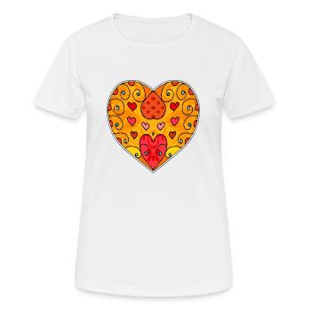 Herz - Frauen T-Shirt atmungsaktiv - Weiß - Vorne - AI Model Female 172 dark (172cm)