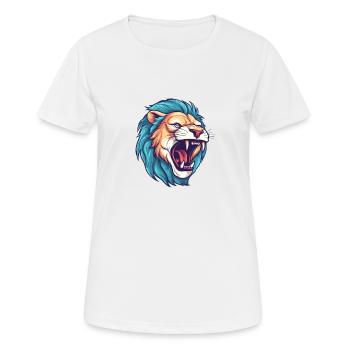 Tête de lion colorée dans la jungle - T-shirt respirant Femme - blanc - Devant - AI Model Female 172 dark (172cm)