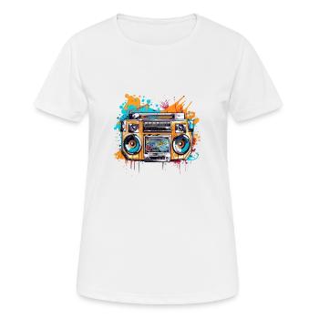 Graffiti Radio - Frauen T-Shirt atmungsaktiv - Weiß - Vorne - AI Model Female 172 dark (172cm)