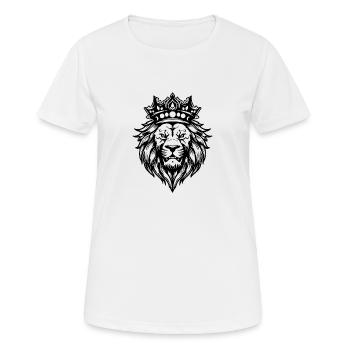 Löwe Löwenkopf Raubtier - Frauen T-Shirt atmungsaktiv - Weiß - Vorne - AI Model Female 172 dark (172cm)